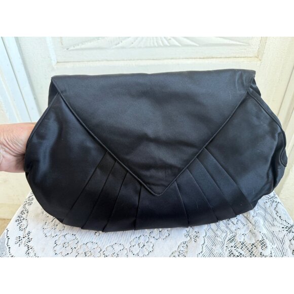 Vintage 60's Morris Moskowitz Satin Envelope Hand Muff Evening Purse - Picture 11 of 16